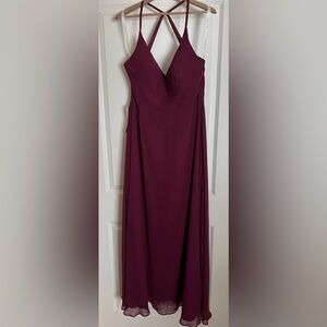 Azazie Red Pleated A-Line Maxi Dress Cocktail